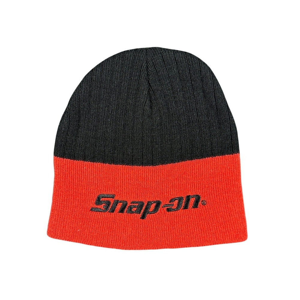 Snap-on Tools Winter Beanie Hat Black Red Workwear Garage Mechanic Y2K Knit Cap